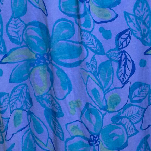 Fresh Produce Size Large Cotton Made in USA Purple Floral V Neck Dress - Picture 6 of 8